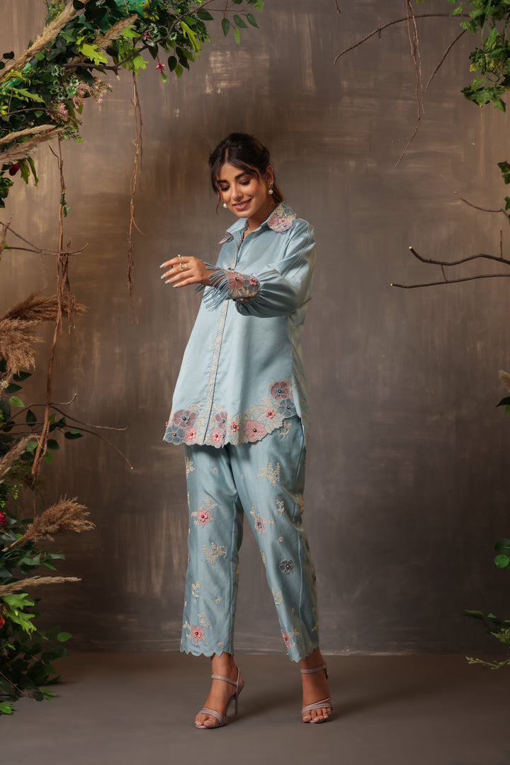 Gulshan Co-ord Set Blue