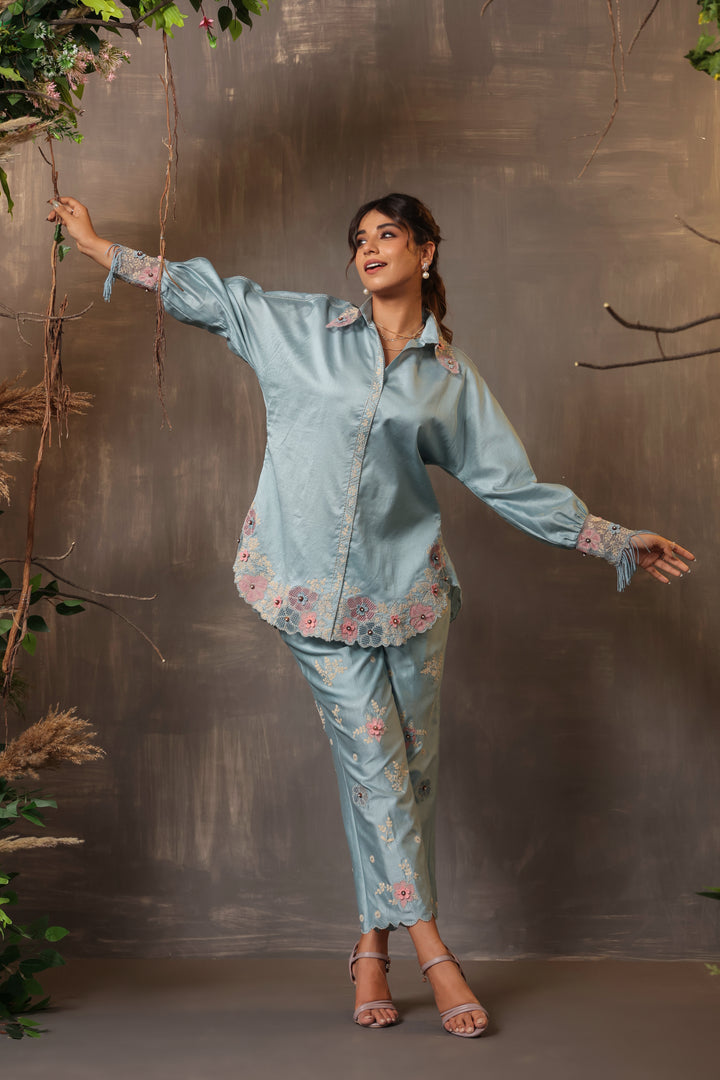 Gulshan Co-ord Set Blue