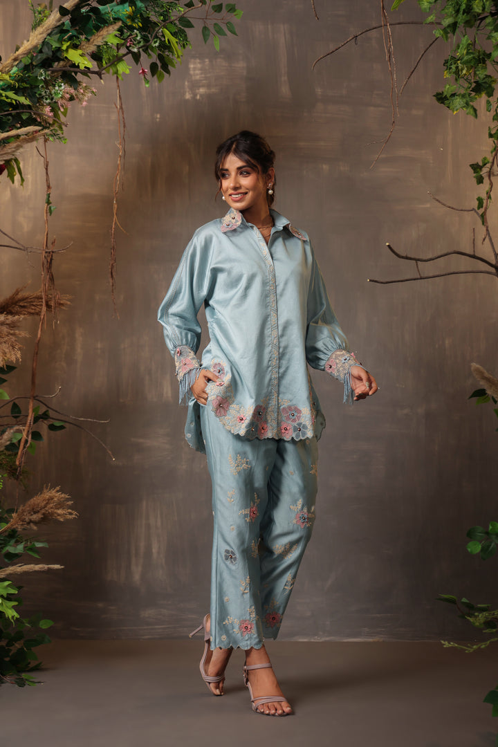 Gulshan Co-ord Set Blue
