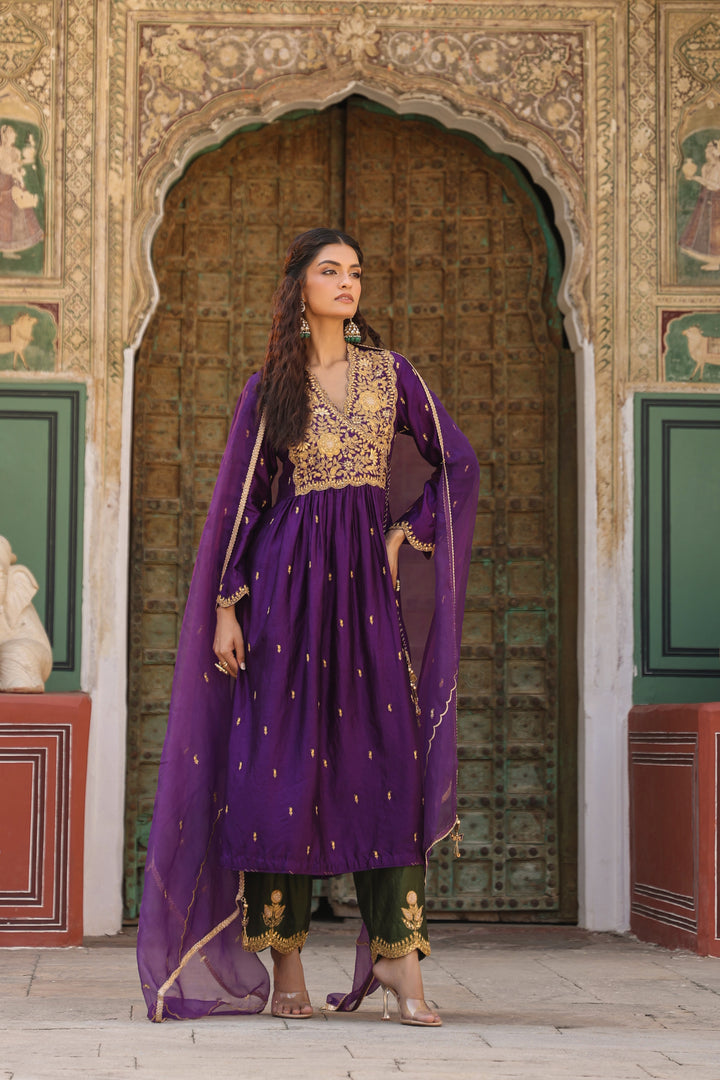 riwayat overlap frockstyle kurta set