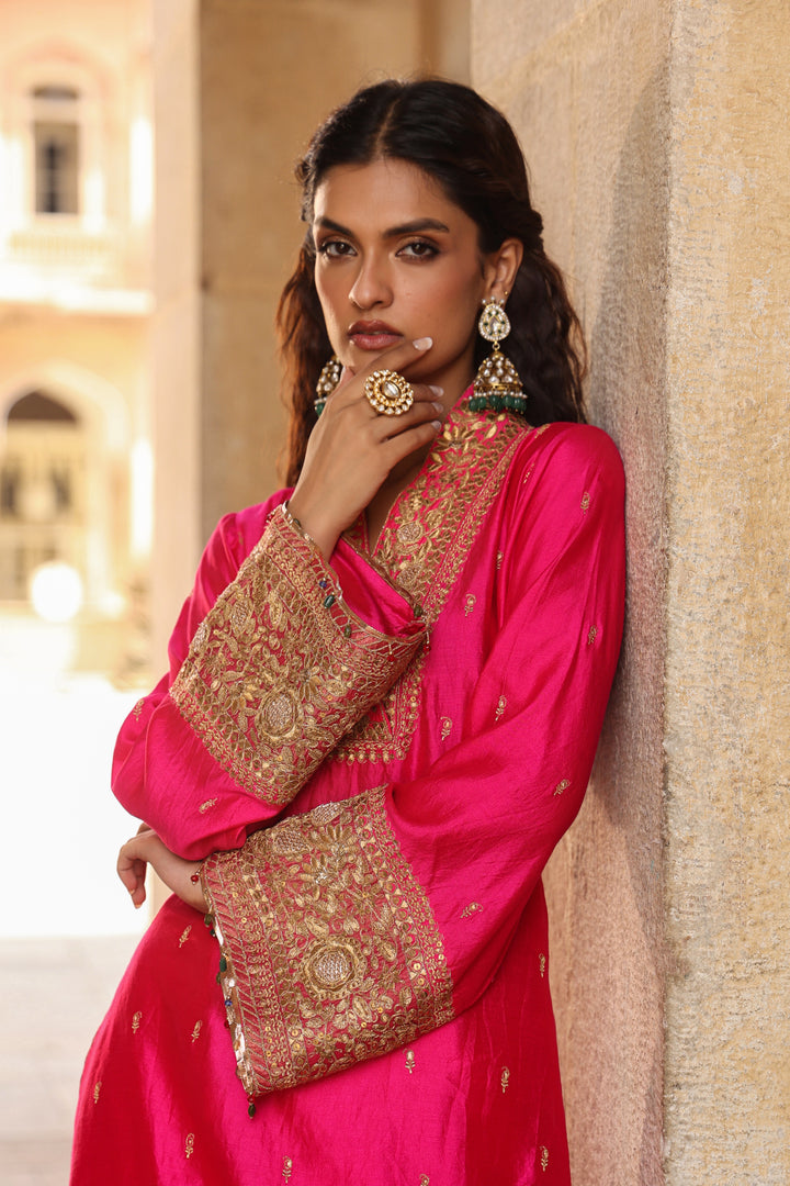 riwayat stand collar kurta set
