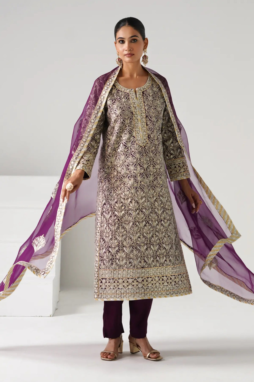 Dilruba - Long Kurta Set - Purple