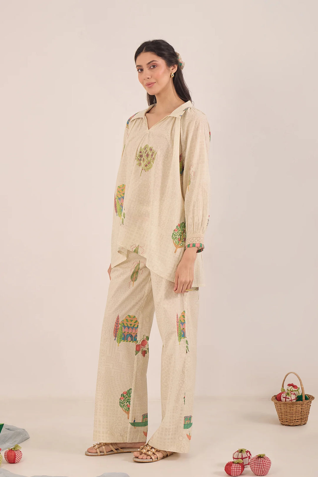 Gulposh: Cotton Raglan Sleeve Co-ord Set