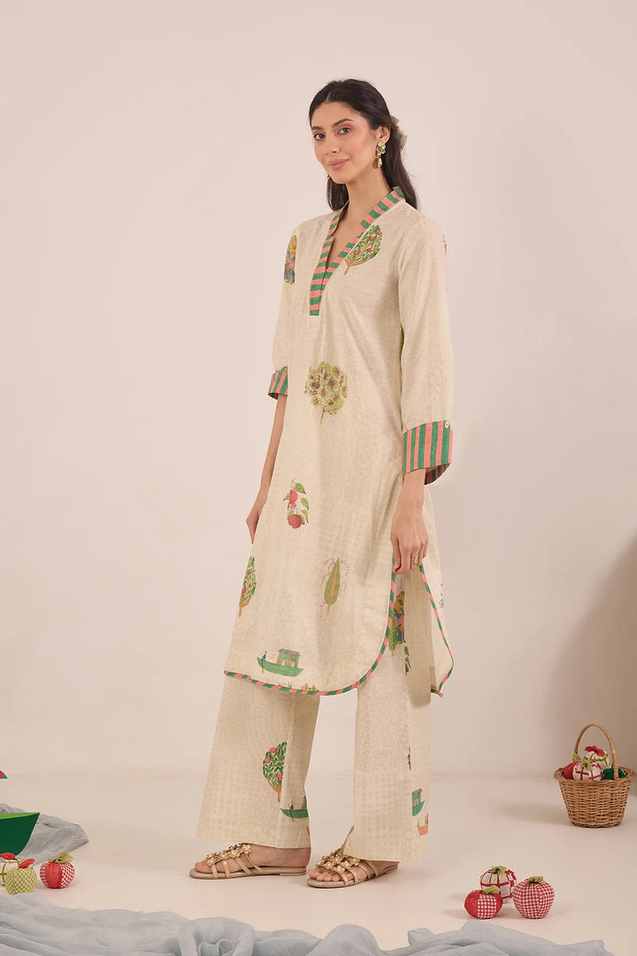 Gulposh: Cotton V-neck Co-ord Set