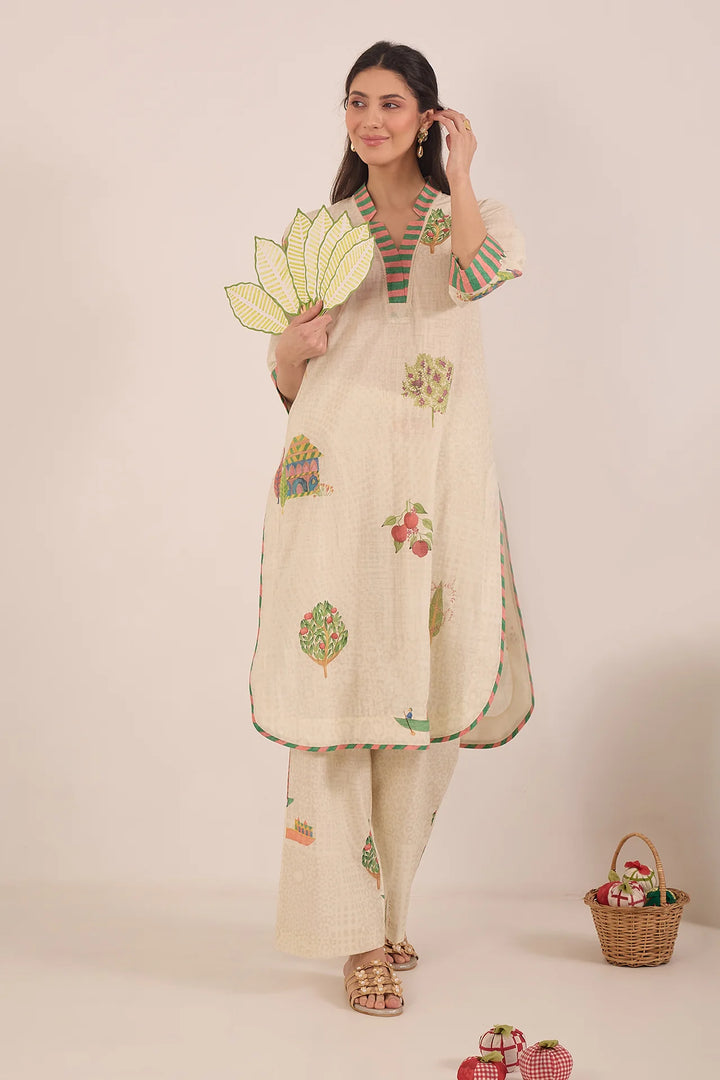 Gulposh: Cotton V-neck Co-ord Set