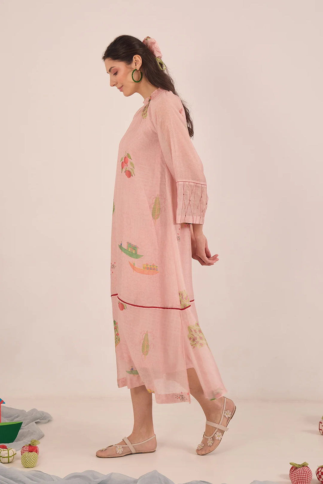 Gulposh: Cotton Silk Raglan Dress