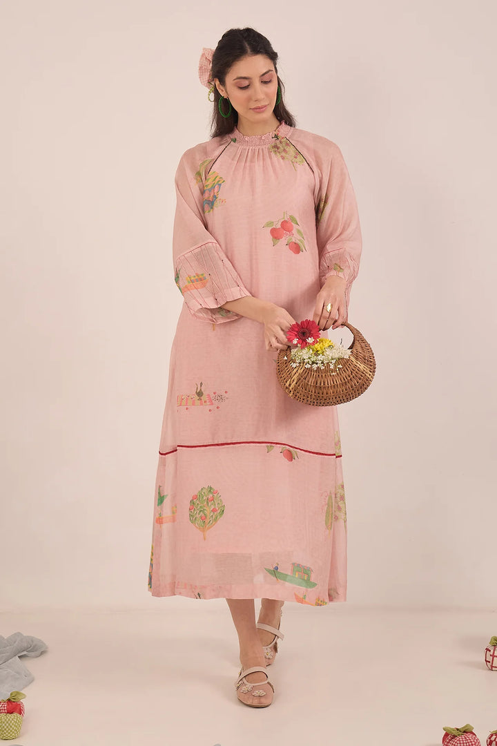 Gulposh: Cotton Silk Raglan Dress