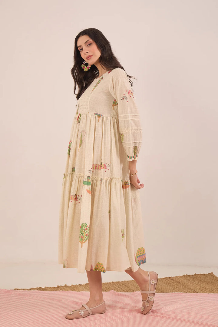 Gulposh: Cotton Smocking MIDI Dress