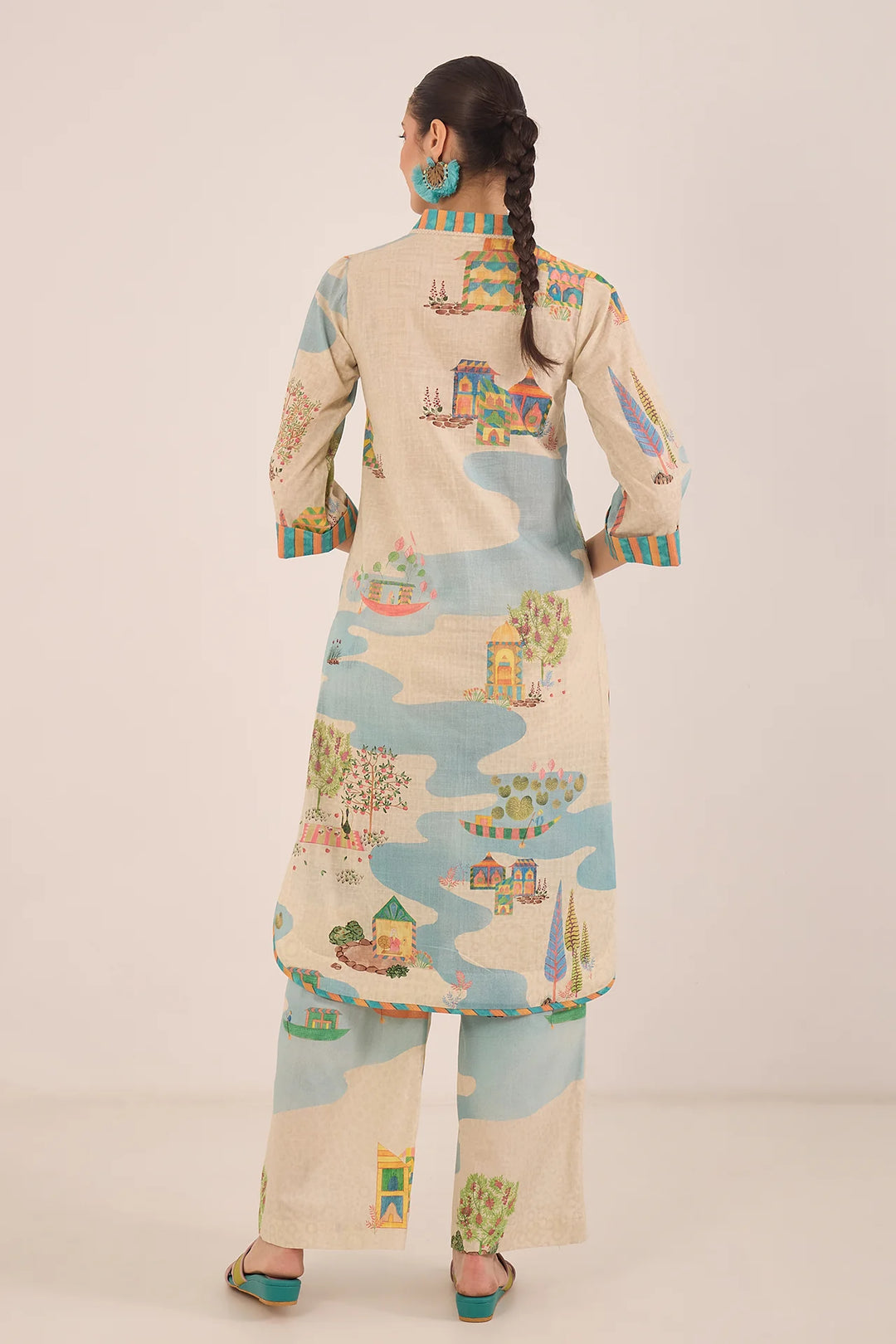 Safar: Cotton V-neck Kurta Co-ord Set