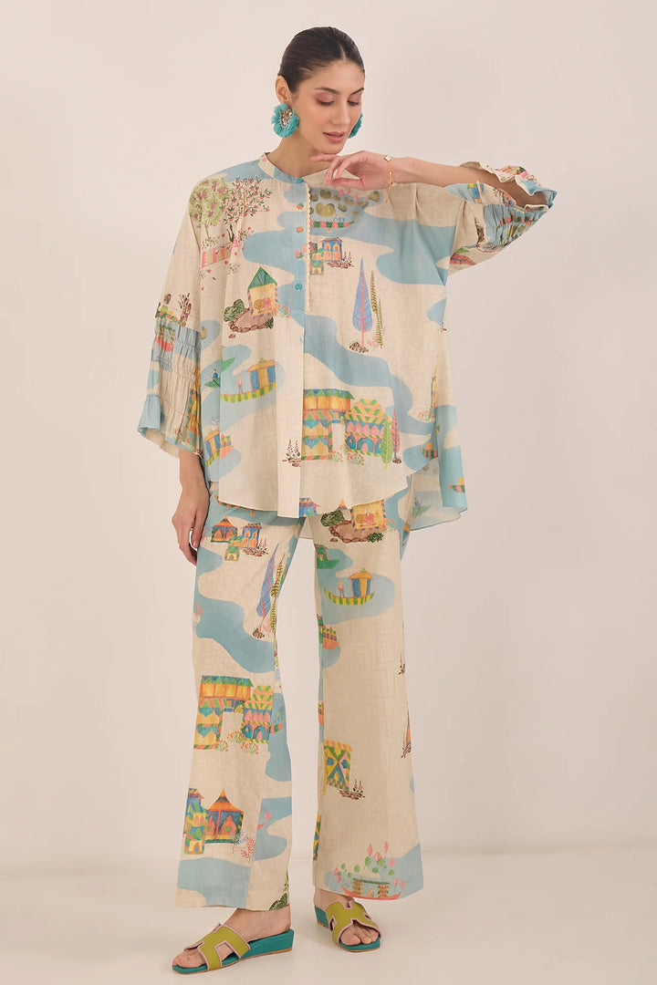 Safar: Namah Top With Wide Leg Pants Co-ord Set
