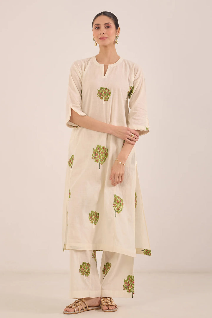 Cotton Apple Tree Kurta Set