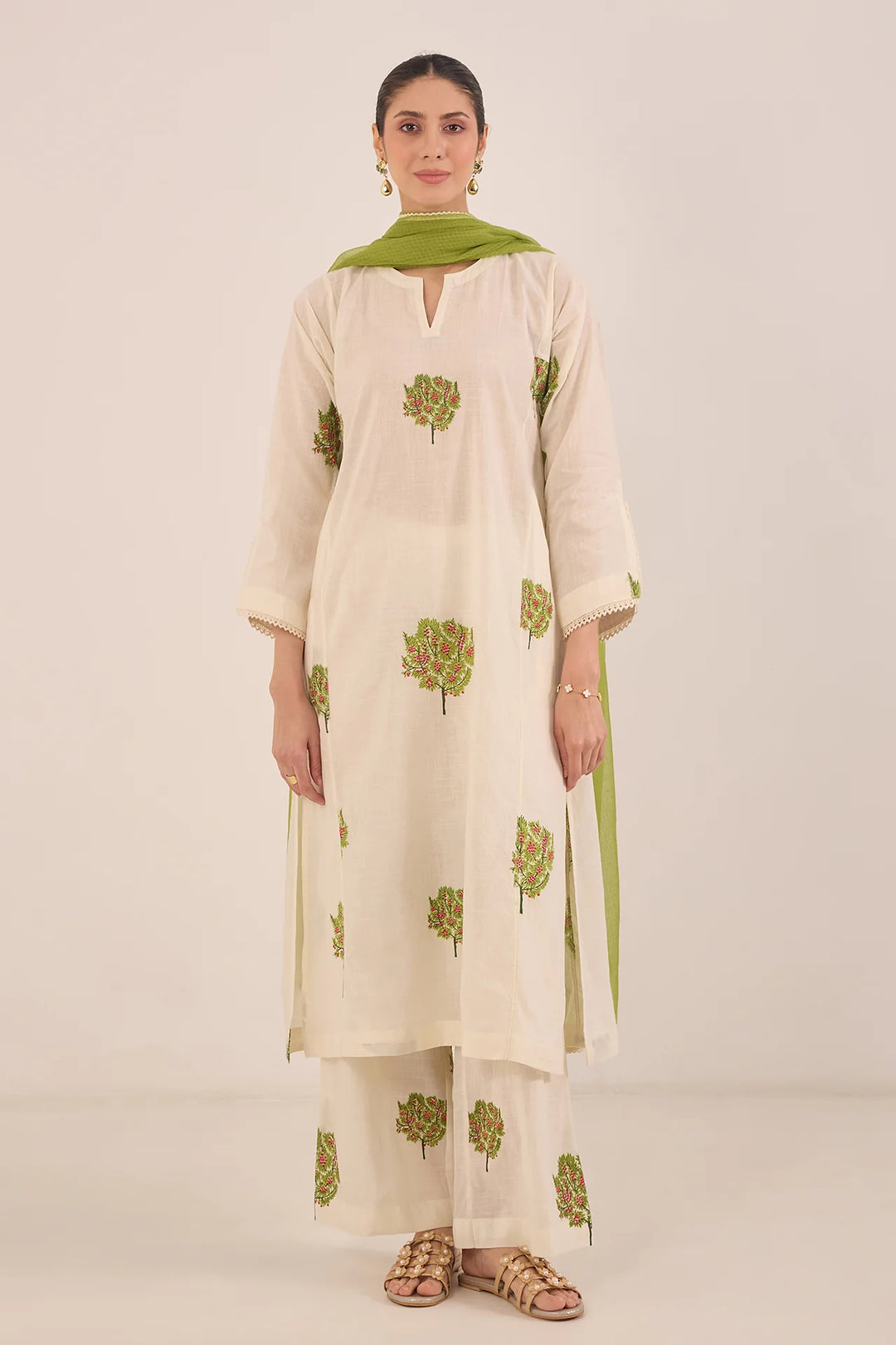 Cotton Apple Tree Kurta Set