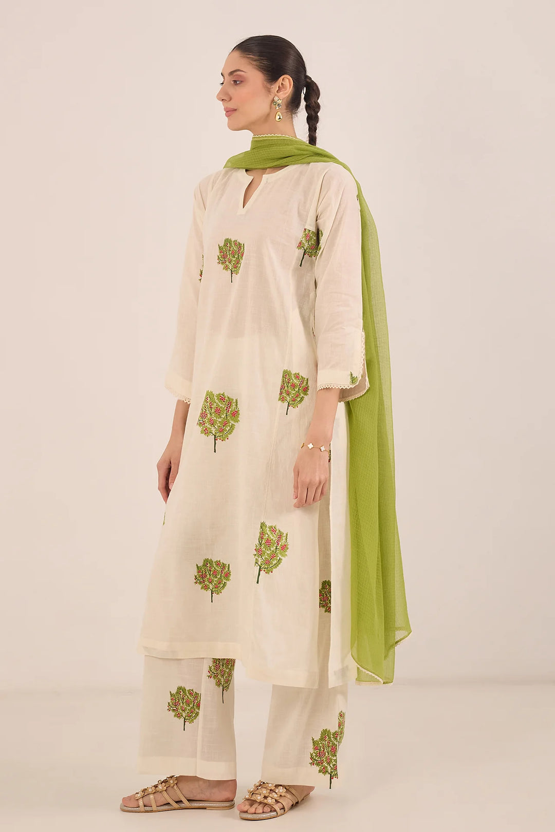 Cotton Apple Tree Kurta Set
