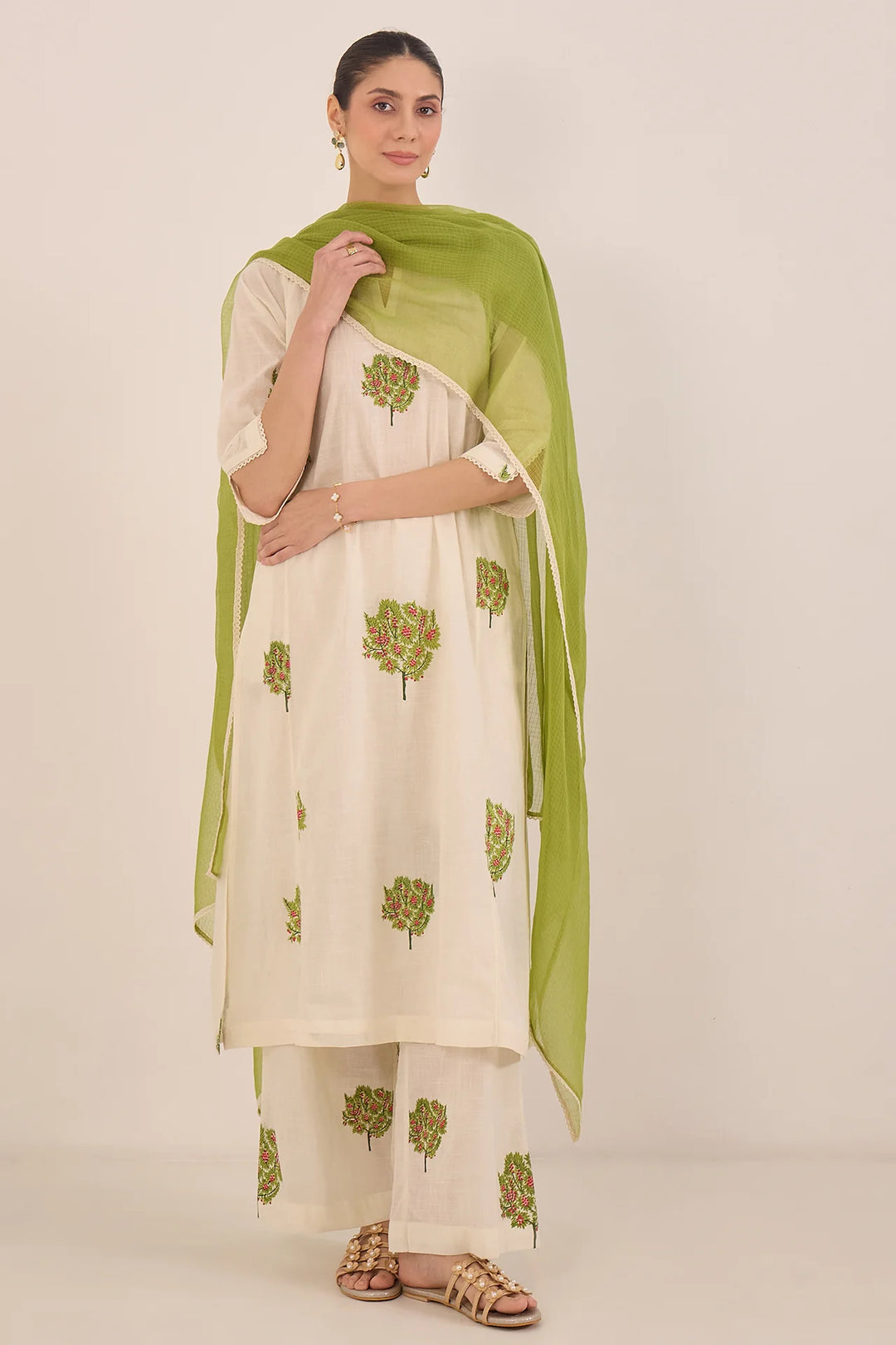 Cotton Apple Tree Kurta Set
