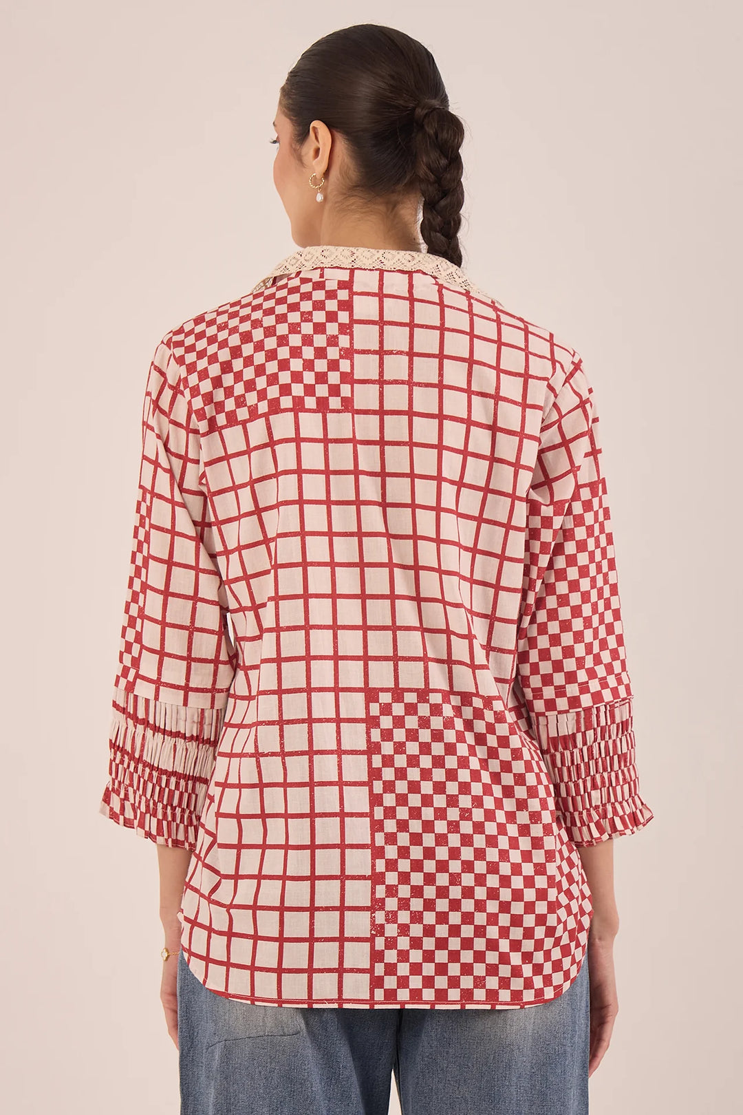 Aarol: Cotton Check String Shirt
