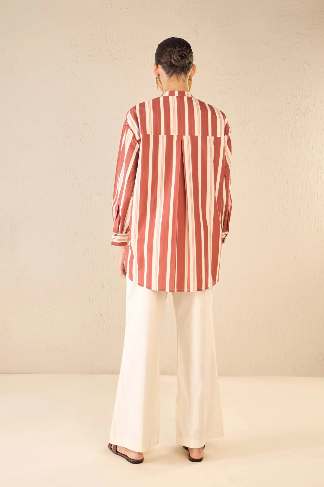 Meadow Stripes: Red Stripe Long Shirt Co-ord Set