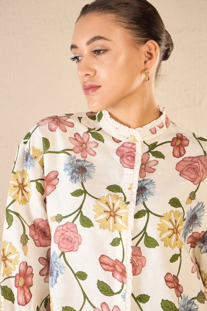 Flora: Multicolor Floral Shirt Co-ord Set