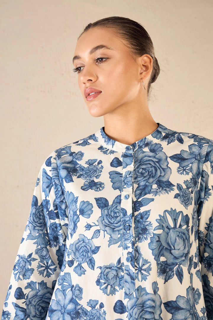 Blue Blosom: Blue Rose Tunic Co-ord Set