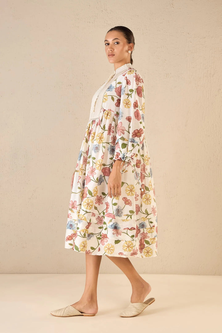 Flora: Multicolor Floral Gather Dress