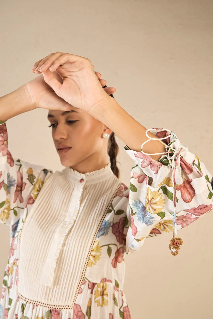 Flora: Multicolor Floral Gather Dress