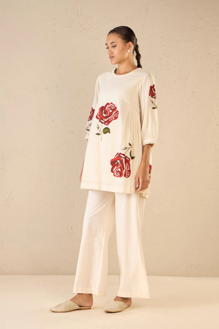 Royal Rose: Ivory Side Gathers Co-ord Set