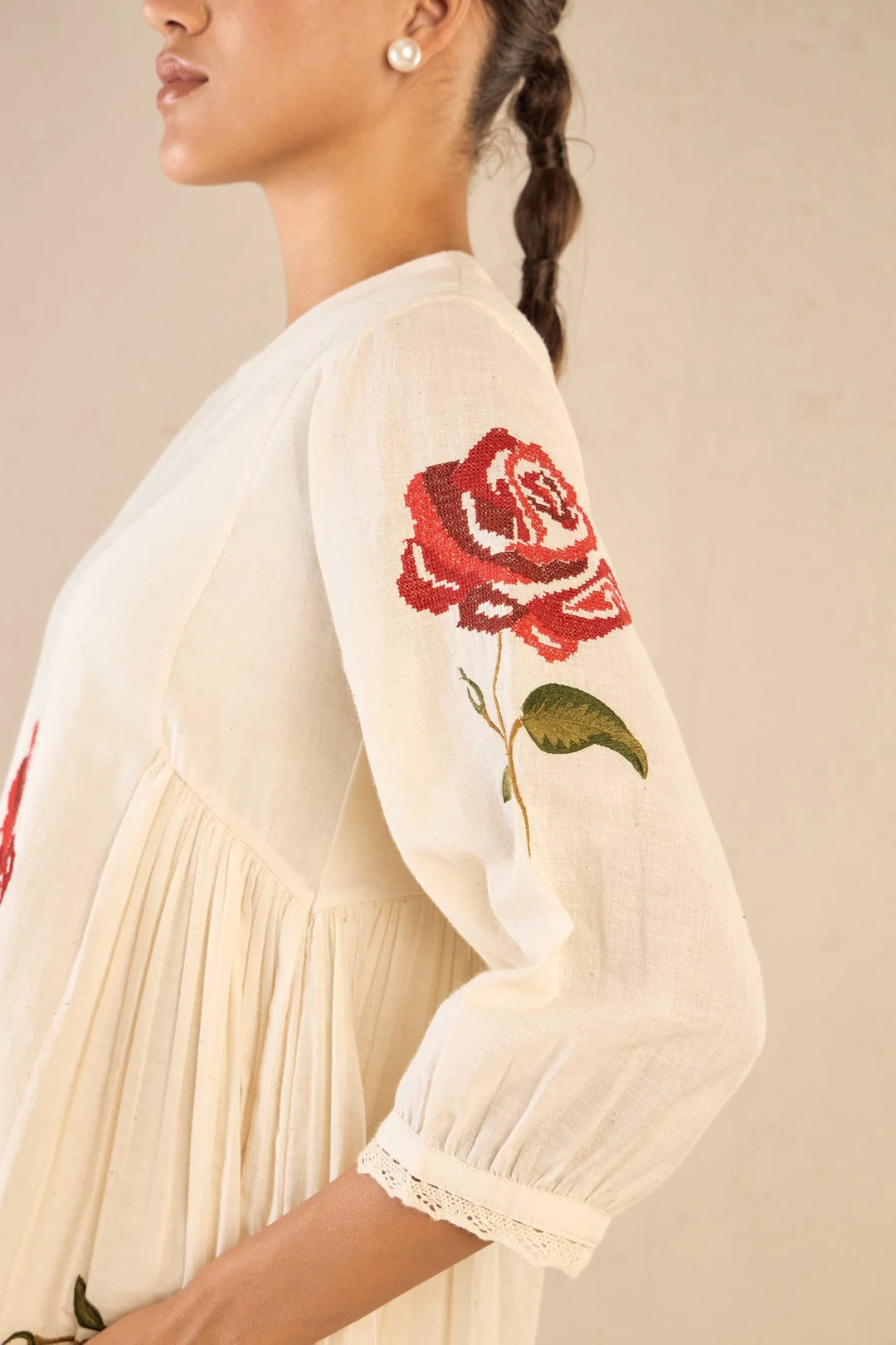 Royal Rose: Ivory Side Gathers Co-ord Set
