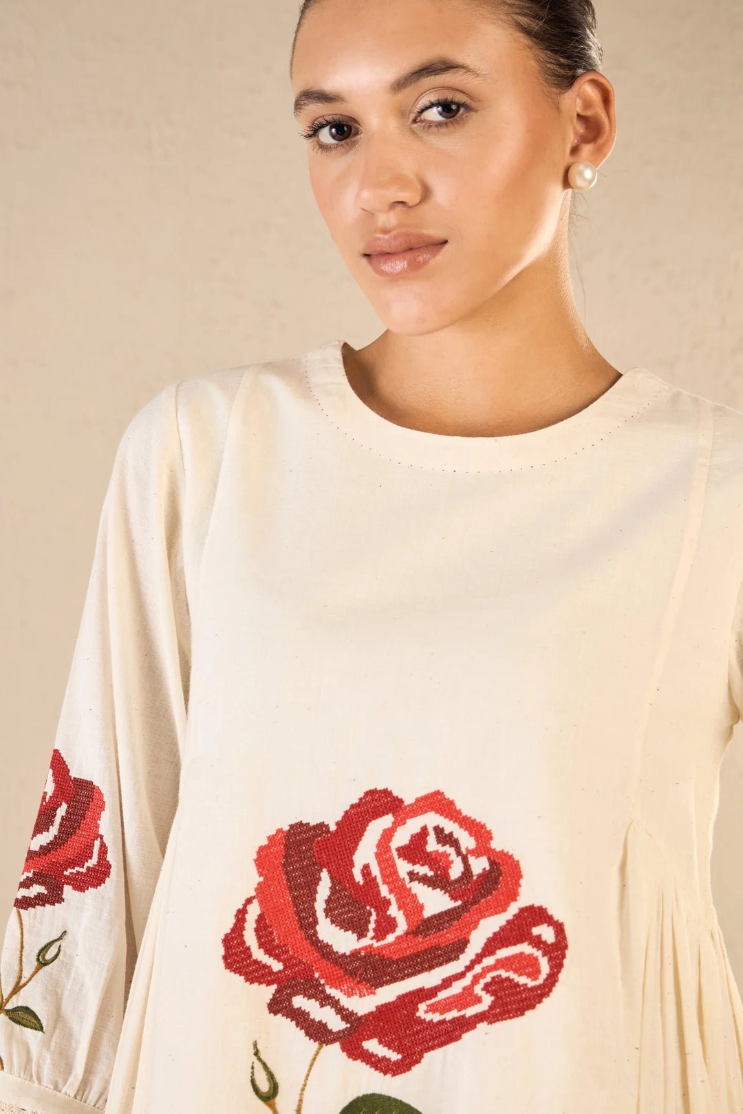 Royal Rose: Ivory Side Gathers Co-ord Set