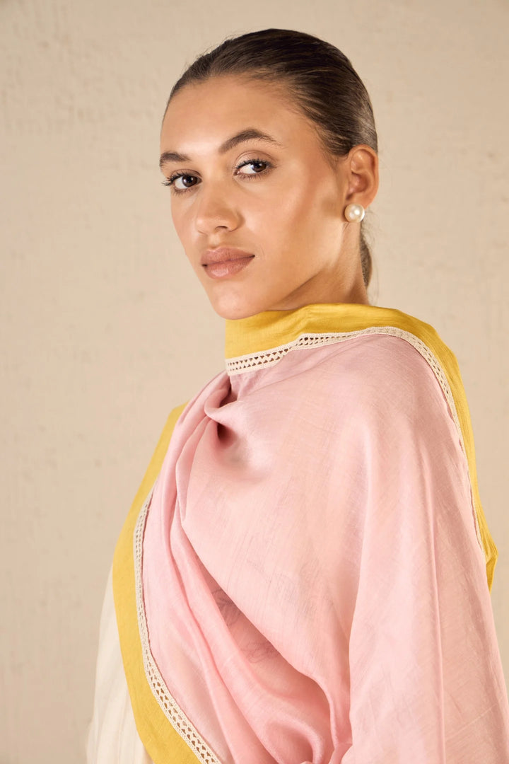 Petal Patch: Ivory Floral Applique Kurta Set