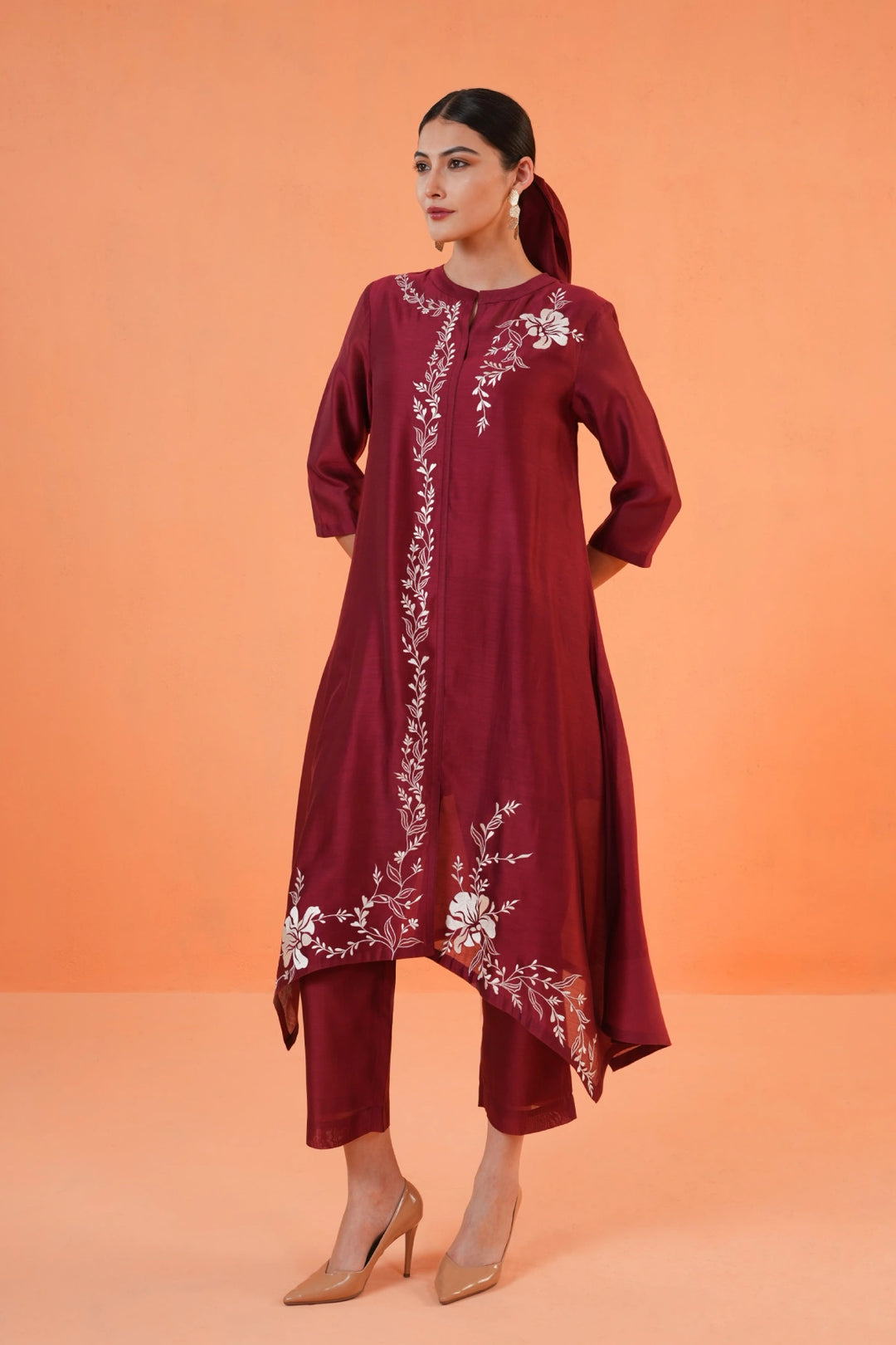 Origani Maroon Mirage Suit Set