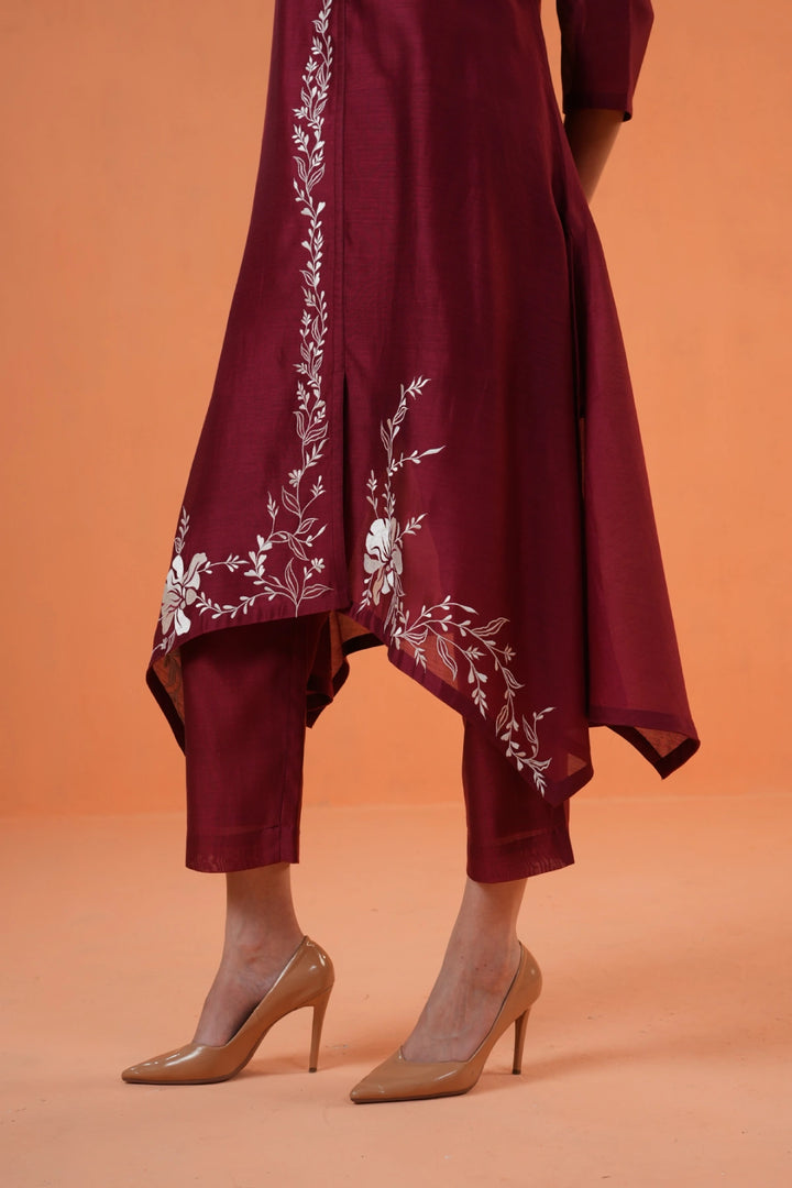 Origani Maroon Mirage Suit Set