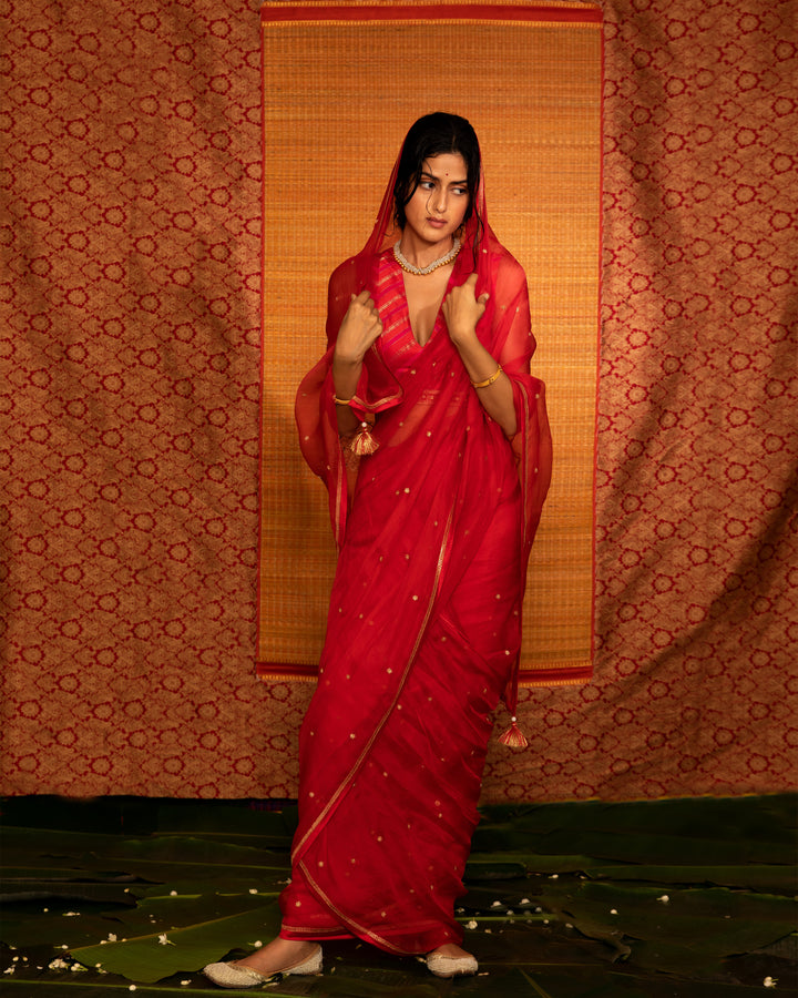 sita hand embroidered mandala palla saree with blouse