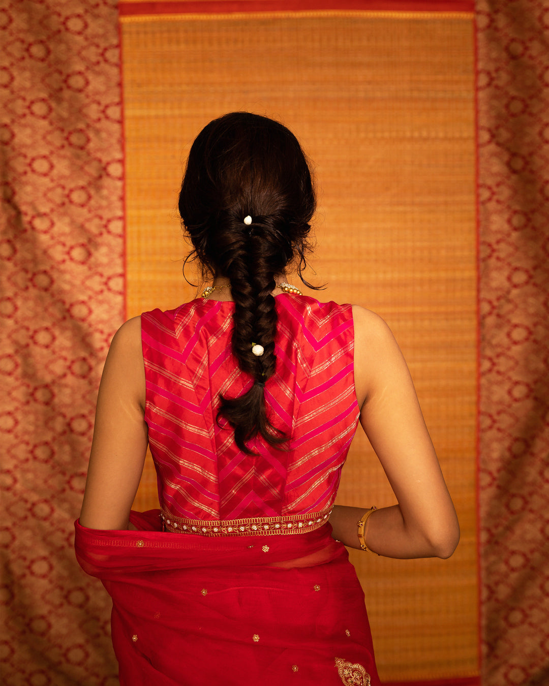 sita hand embroidered mandala palla saree with blouse