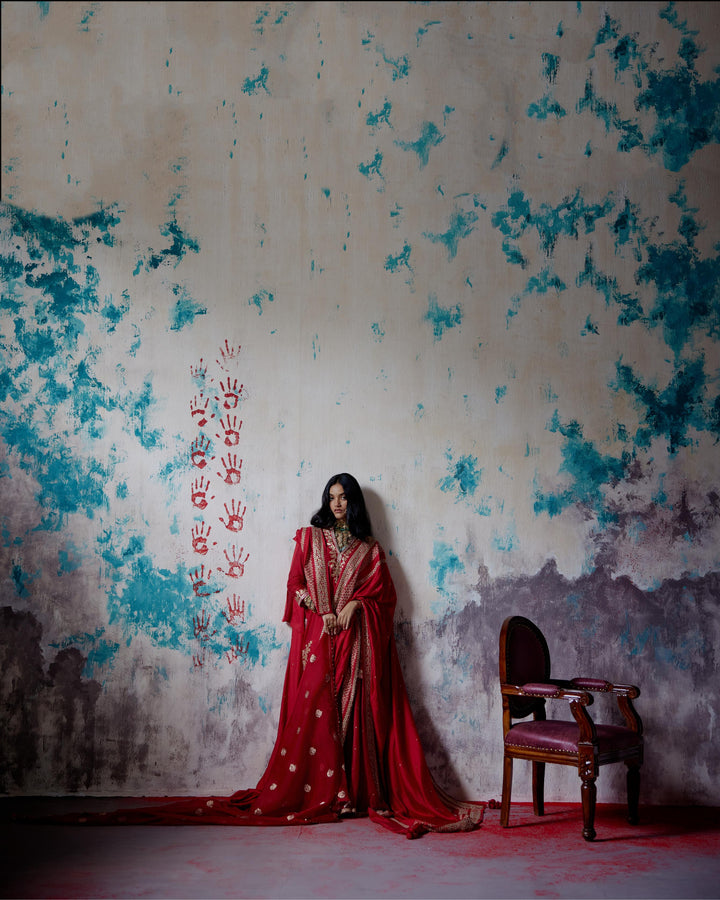 red silk saree with blouse