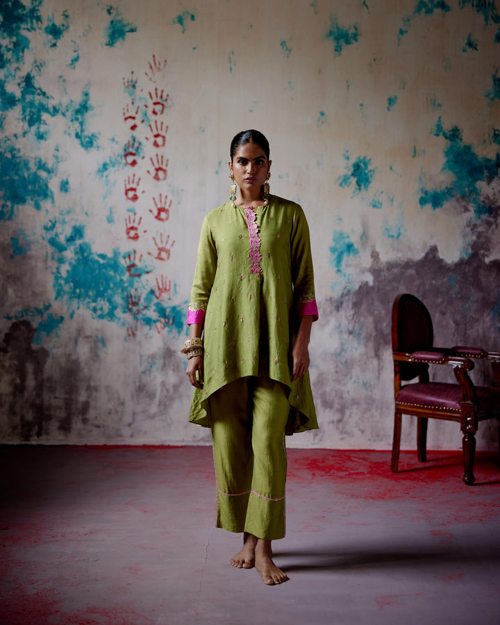 olive brocade co-ord set