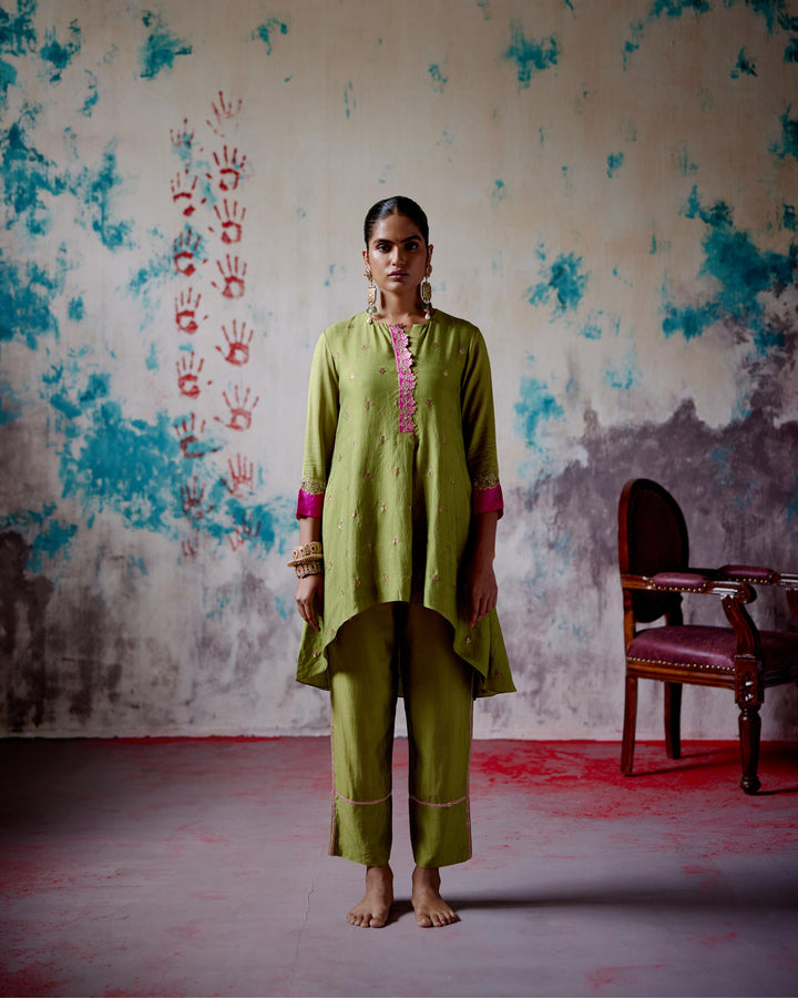 olive brocade co-ord set