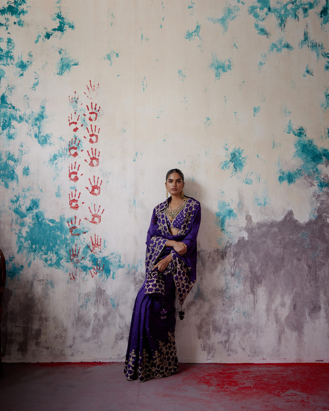 purple silk saree with blouse