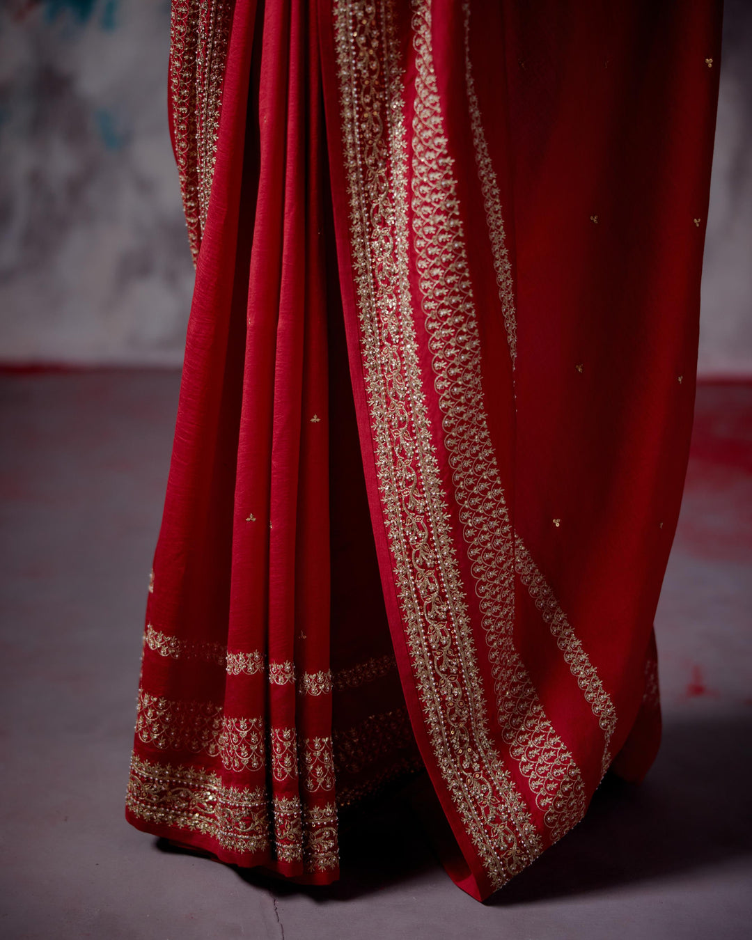 red silk saree with blouse