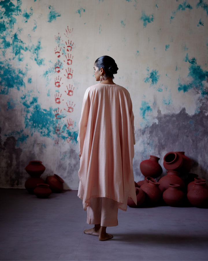 soft peach kaftan set