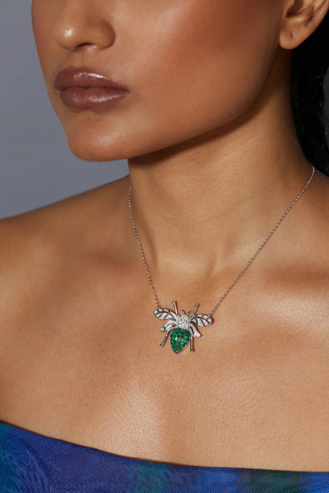 Enchanted Hive Honey Bee Pendant With Silver Chain