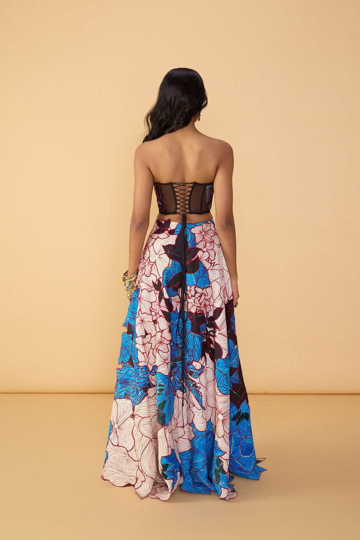 Starla Corset Blouse, Sachi Lehenga Skirt & Scallop Dupatta