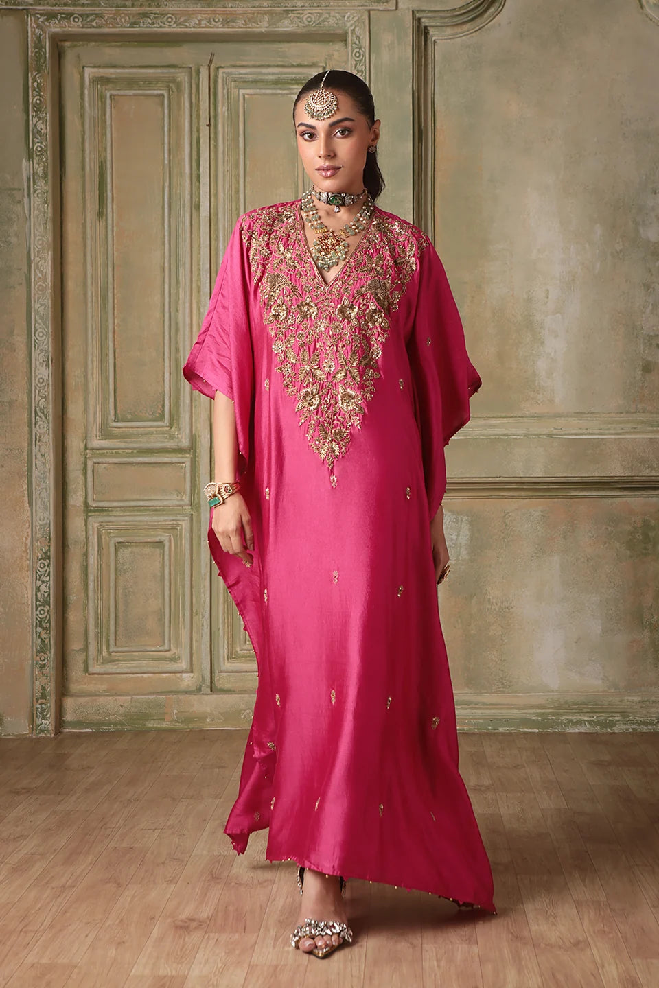 Zar-Rang Pink Kaftan Set