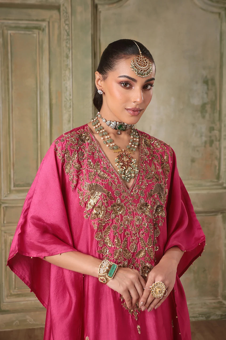 Zar-Rang Pink Kaftan Set
