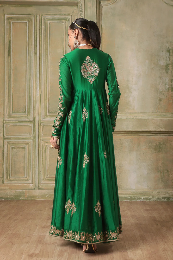 Zar-Rang Green Kalidaar Set