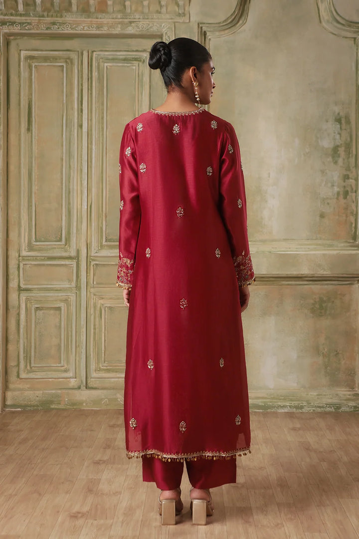 Zar-Rang Maroon Farshi Kurta Set