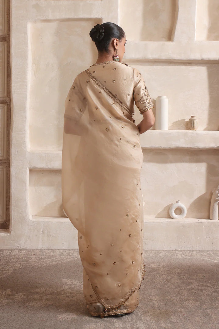 Zar-Rang Ivory Buti Saree Set