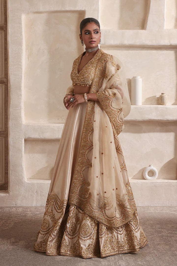 Zar-Rang Ivory Scallop Lehenga Set