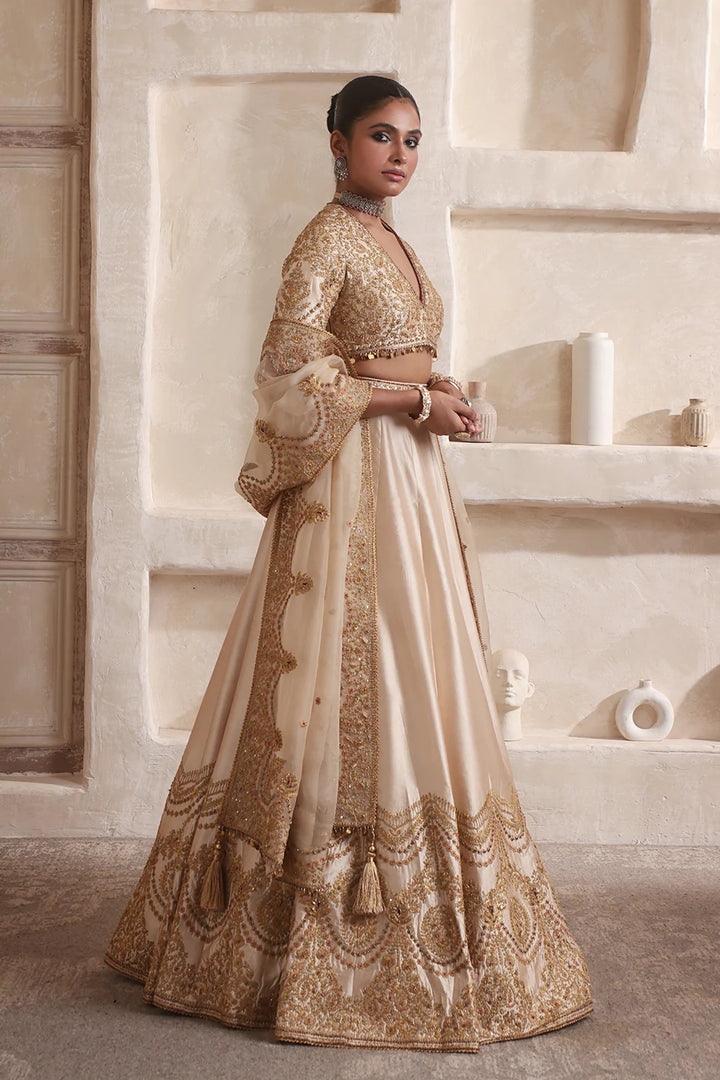 Zar-Rang Ivory Scallop Lehenga Set