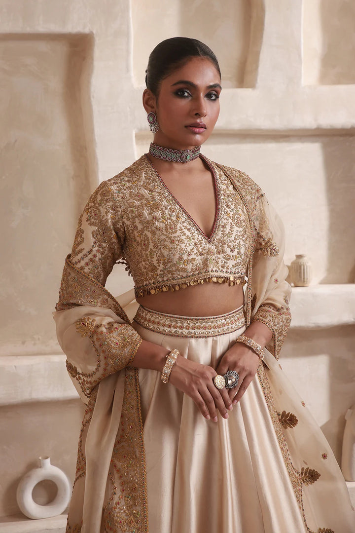 Zar-Rang Ivory Scallop Lehenga Set