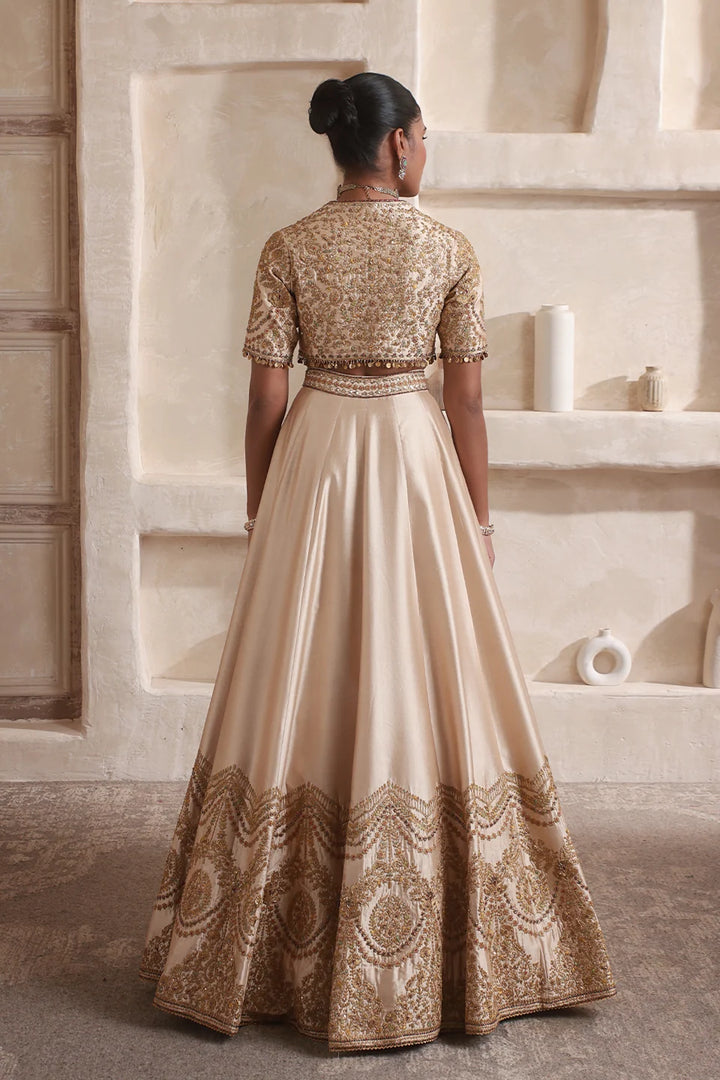 Zar-Rang Ivory Scallop Lehenga Set