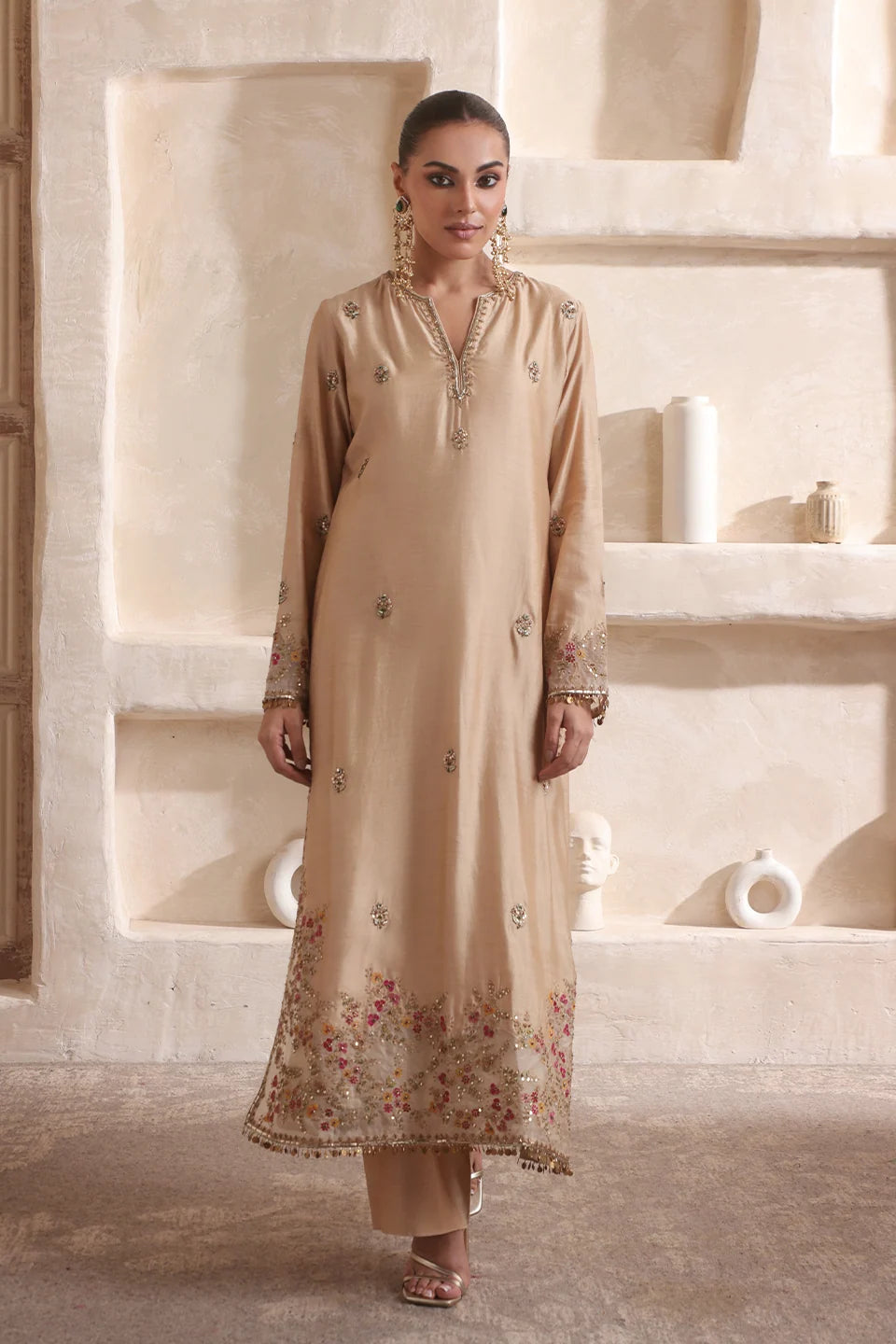 Zar-Rang Ivory Farshi Kurta Set